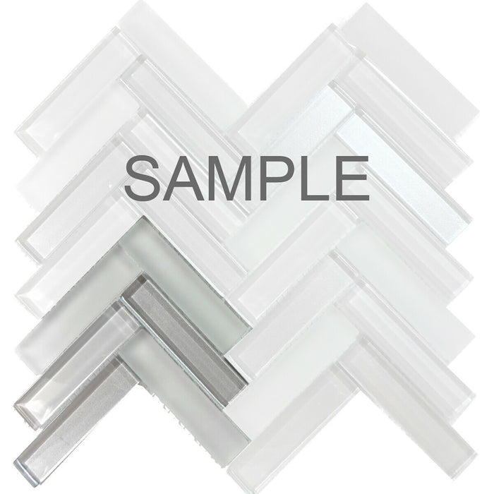 Sample - TDH227MO Metallic Glass Gray Mosaic Tile