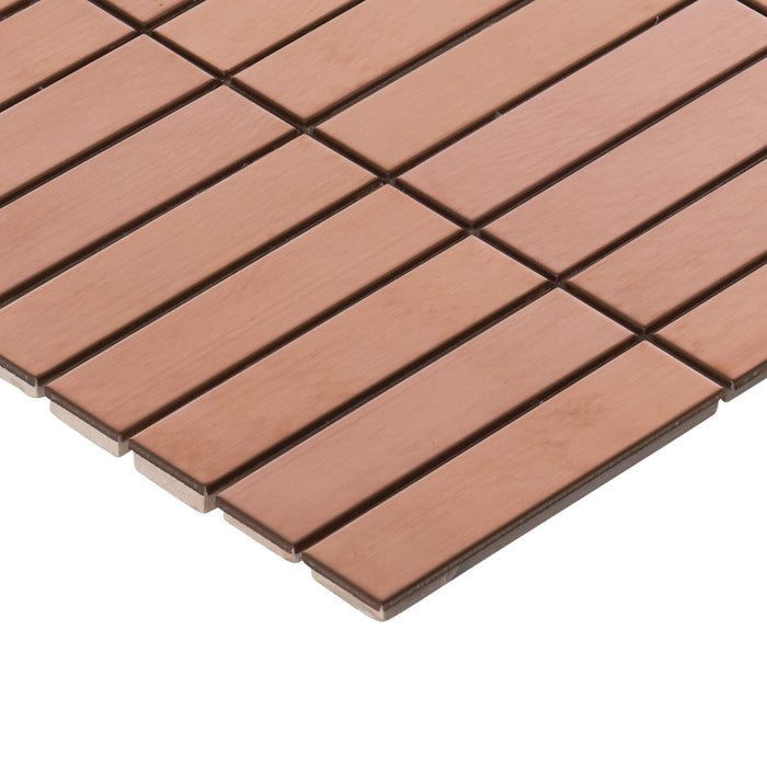 Sample - TDH238RG Stainless Steel Rose Gold Copper Metallic Metal Mosaic Tile