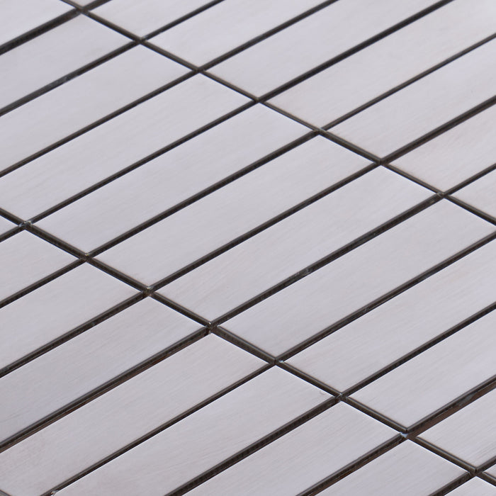 Sample - TDH242SS Stainless Steel Brushed Nickel Gray Mosaic Tile