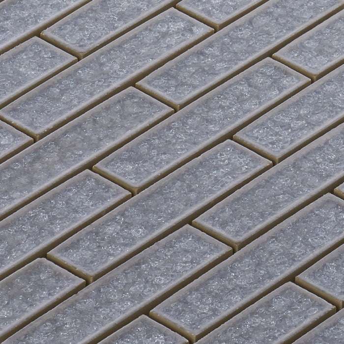 Sample - TDH243CG Crackle Glass Gray Mosaic Tile