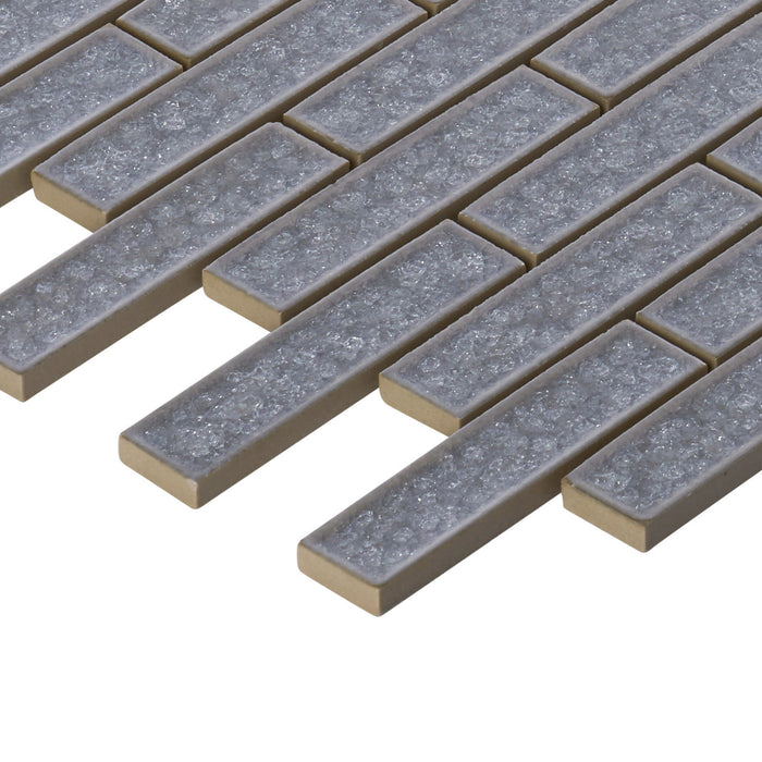 Sample - TDH243CG Crackle Glass Gray Mosaic Tile