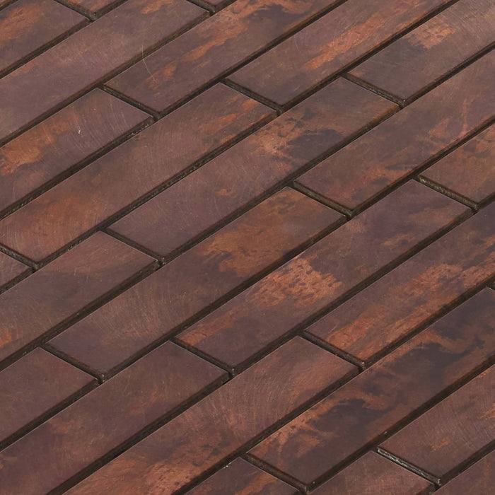 Sample - TDH253AC Antique Copper Metal Brown Metallic Mosaic Tile