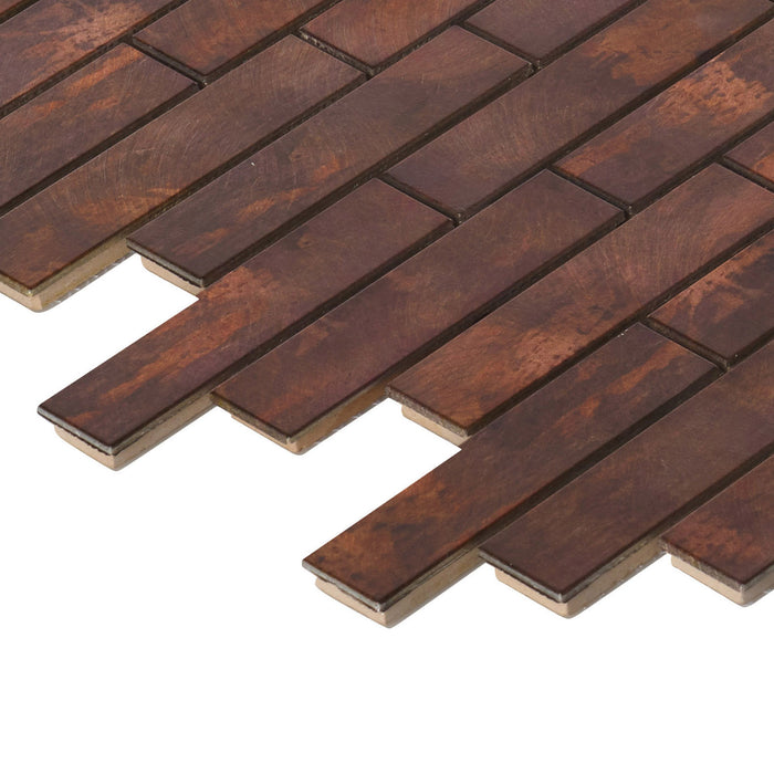 Sample - TDH253AC Antique Copper Metal Brown Metallic Mosaic Tile