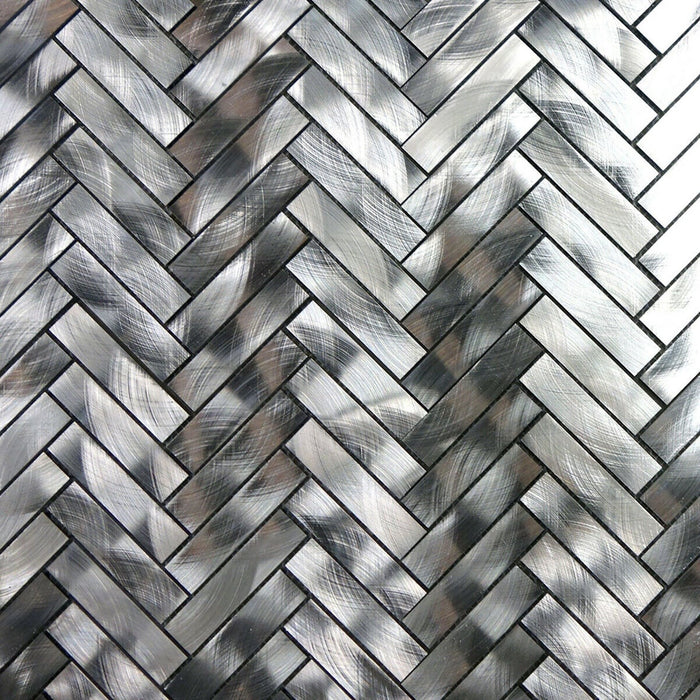 Sample - TDH225MO Aluminum Silver Metallic Metal Mosaic Tile