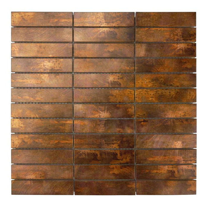 Sample - TDH80MDR Antique Copper Brown Metallic Metal Mosaic Tile