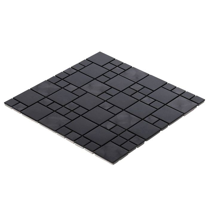Sample - TDH23MDR Black Stainless Steel Square Pattern Metallic Mosaic Tile