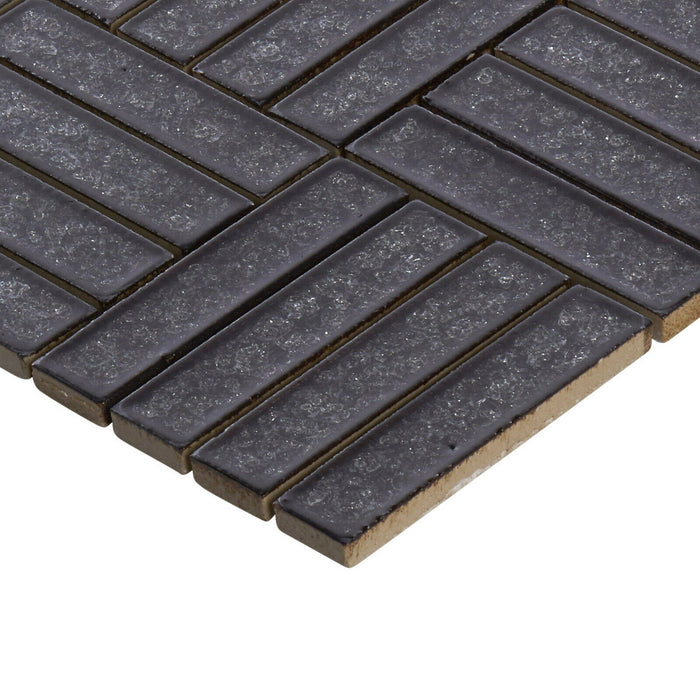 Sample - TDH266CG Crackle Glass Beige Sand Mosaic Tile