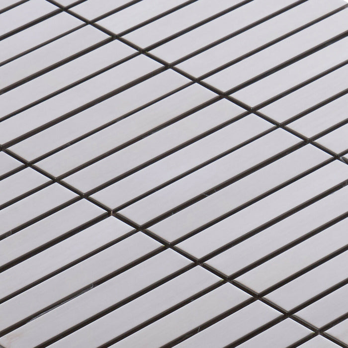 Sample - TDH299SS Stainless Steel Brushed Nickel Silver Metallic Metal Mosaic Tile