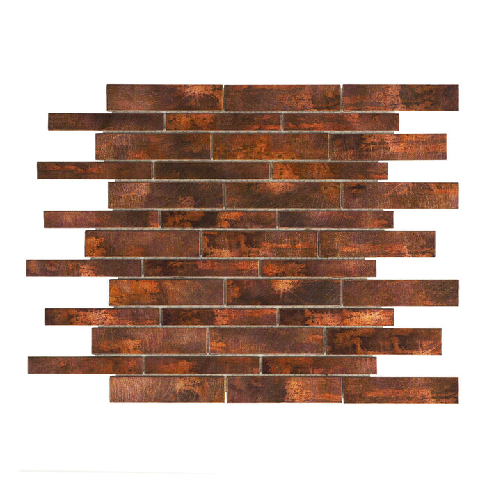 Sample - TDH458AC Antique Copper Brown Metallic Metal Mosaic Tile