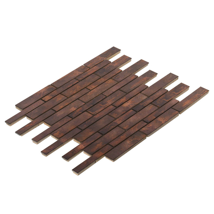 Sample - TDH458AC Antique Copper Brown Metallic Metal Mosaic Tile