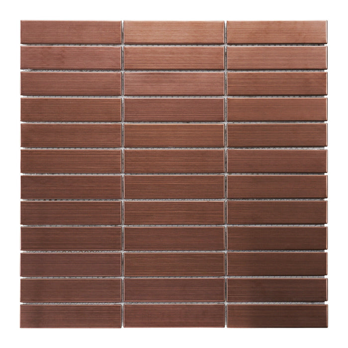 Sample - TDH238RG Stainless Steel Rose Gold Copper Metallic Metal Mosaic Tile