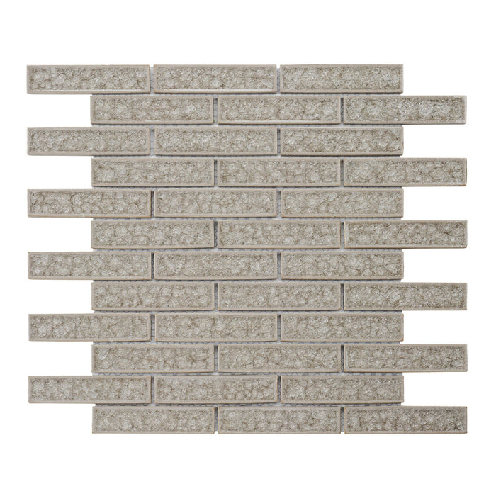 Sample - TDH249CG Crackle Glass Cream Beige Mosaic Tile